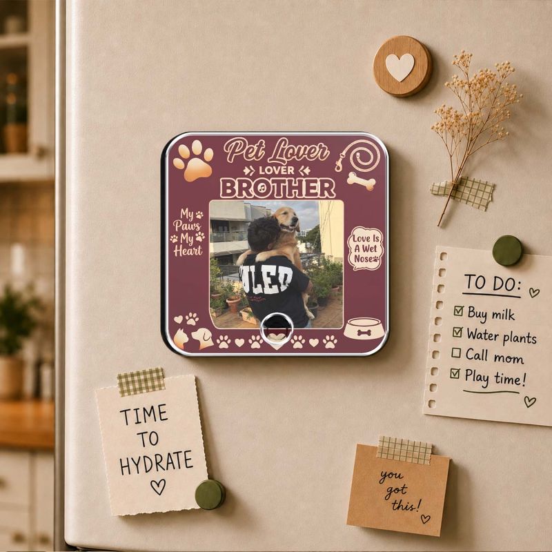 Personalized Gift for Pet Lover, Custom Musical Fridge Magnet with Photo & Song, Pet Lover Keepsake for Dog & Cat Lovers, Pet Memory Gift, Birthday Gift for Pet Parents